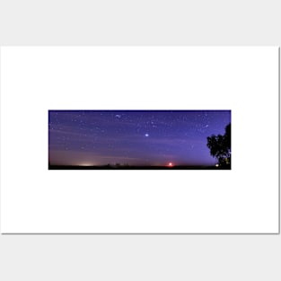 Night sky and setting Moon (C019/6217) Posters and Art